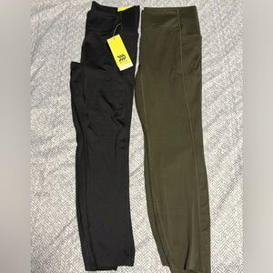 All In Motion Black and Green Leggings